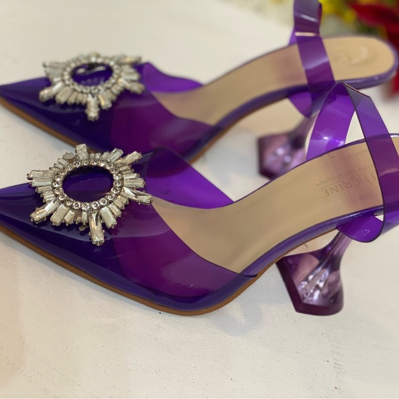 CATHERINE, Catherine Malandrino, Classic purple crystal woman elegant size 6.5 - Picture 9 of 9